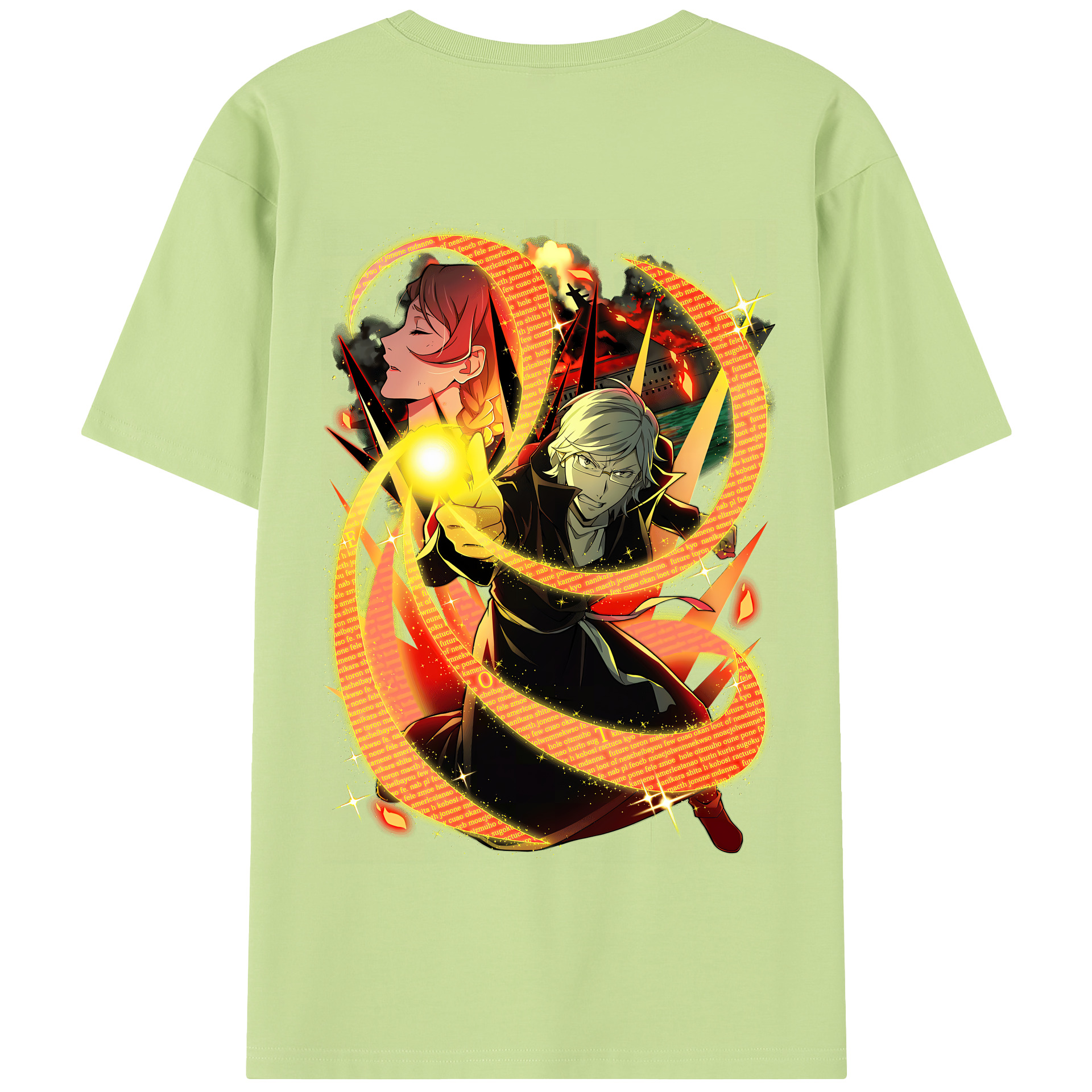 （画像用） 文豪ストレイドッグス Bungo Stray Dogs 綿100％半袖Tシャツ（背面プリント）